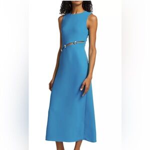 Simon Miller Slim Sleeveless Crepe Dress in Turquoise